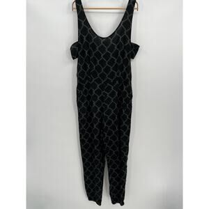 Obey x Debbie Harry C-Train Jumpsuit Sz 30 Black Gray Printed Slim Leg Cutout